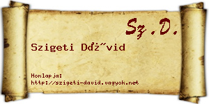 Szigeti Dávid névjegykártya