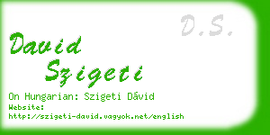 david szigeti business card