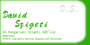 david szigeti business card